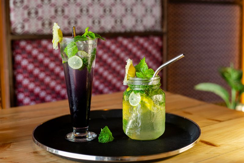Freshly squeezed house lemonade with mint