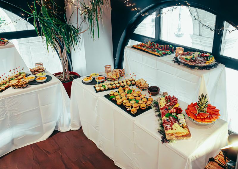 Dions catering setup for a large event